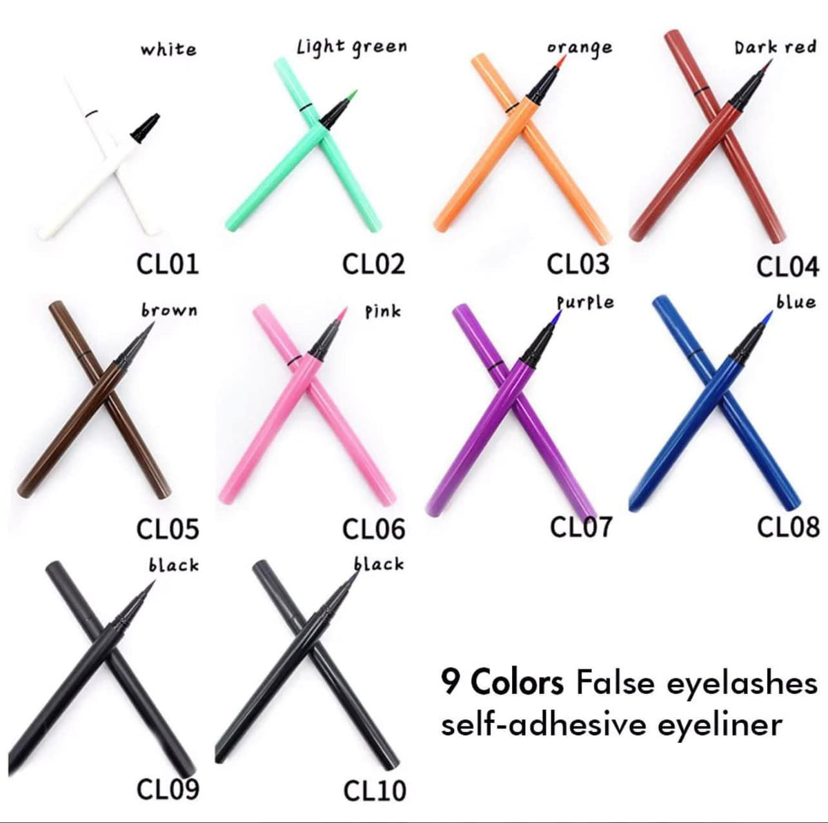 9-Colors Self-Adhesive Eyeliners